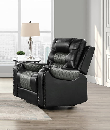 RAYBAN Black & Gray 40" Wide Glider Reclining