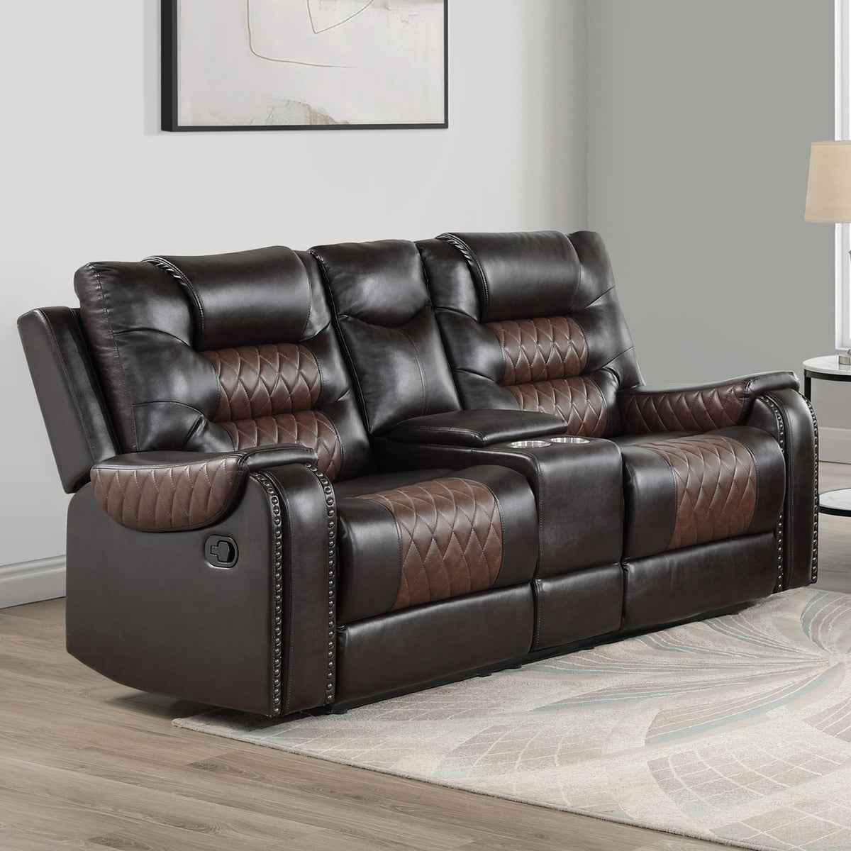 RAYBAN Brown 75" Wide Reclining Loveseat