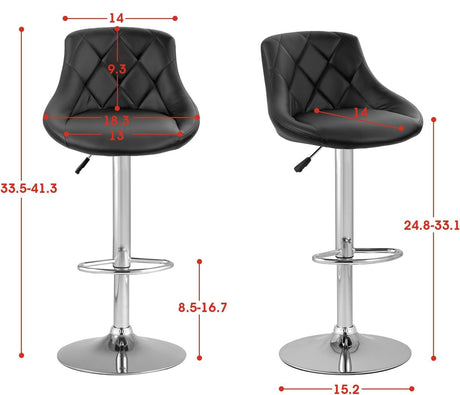 RAYLY Black 18" Wide Adjustable Height Barstool