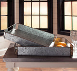 RAYMOND Galvanized Metal 19" Wide Tray Pair