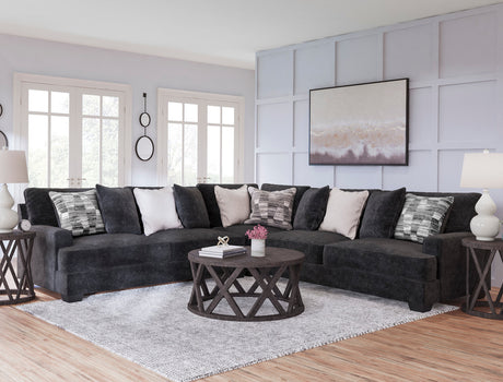 REDEEMER Charcoal 131" Wide Sectional