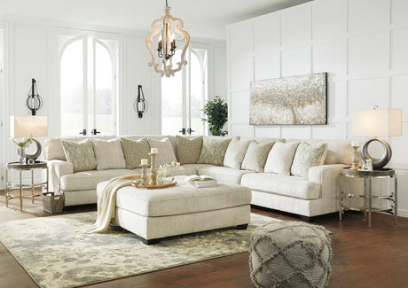 REDEEMER Beige 51" Wide Ottoman