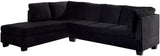 REGINO Black Velvet 109" Wide Sectional & Ottoman (RTA)