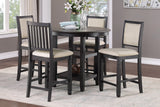 REKNA Black 5 Piece Counter Height Set