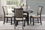 REKNA Black 5 Piece Dining Set with 48 inch table