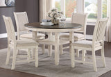 REKNA White 5 Piece Dining Set with 48 inch table