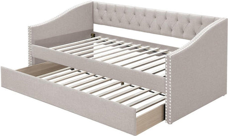 REMEDY Beige Burlap Daybed with Trundle