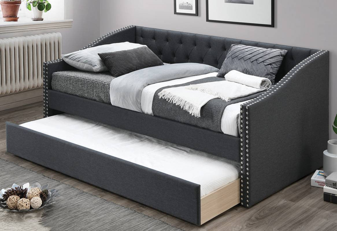 REMEDY Charcoal Burlap Daybed with Trundle