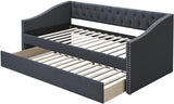 REMEDY Charcoal Burlap Daybed with Trundle