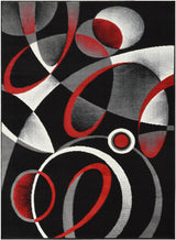 RENAURD Black & Red  5' x 7' Area Rug