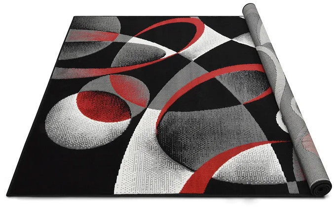 RENAURD Black & Red  5' x 7' Area Rug