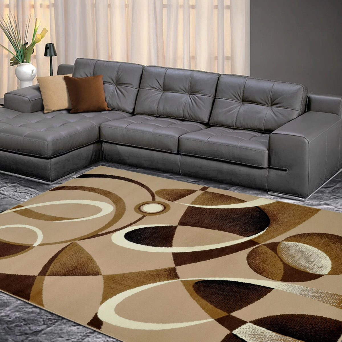 RENAURD Mocha  5' x 7' Area Rug