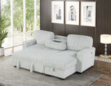 RENDON Light Gray 93" Wide Reversible Sectional with Pull-Out Sleeper & Storage