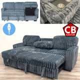 RENDON Dark Gray 93" Wide Reversible Sectional with Pull-Out Sleeper & Storage