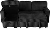 RENDON Black 93" Wide Reversible Sectional with Pull-Out Sleeper & Storage