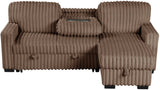 RENDON Mocha 93" Wide Reversible Sectional with Pull-Out Sleeper & Storage