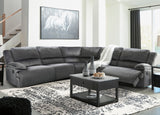 REYMAR Dark Gray 152" Wide 5 Piece Reclining Sectional with 2 Recliners