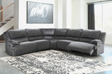 REYMAR Dark Gray 152" Wide 5 Piece Reclining Sectional with 2 Recliners