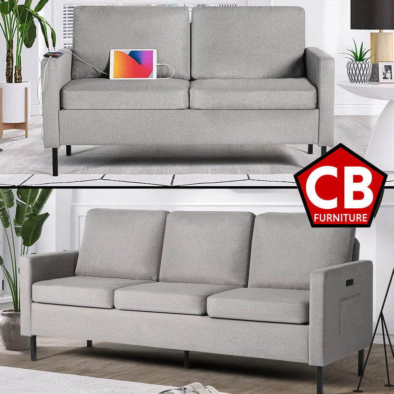 RHIMES Gray Sofa & Loveseat