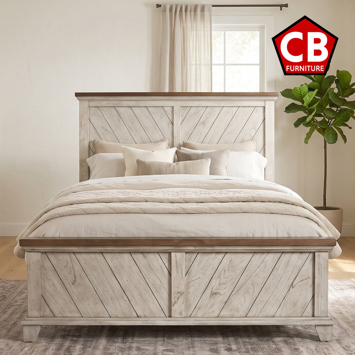 RICHARDSON Rustic White 62" Height Bed