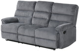 RIDDLER Gray Corduroy 3 Piece Reclining Livingroom