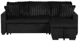 RODRIGO Black 82" Wide Reversible Sectional with Pull-Out Sleeper & Storage