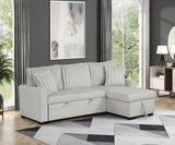 RODRIGO Gray 82" Wide Reversible Sectional with Pull-Out Sleeper & Storage