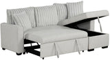 RODRIGO Gray 82" Wide Reversible Sectional with Pull-Out Sleeper & Storage