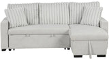 RODRIGO Gray 82" Wide Reversible Sectional with Pull-Out Sleeper & Storage