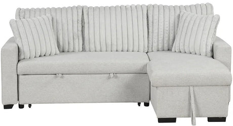 RODRIGO Gray 82" Wide Reversible Sectional with Pull-Out Sleeper & Storage