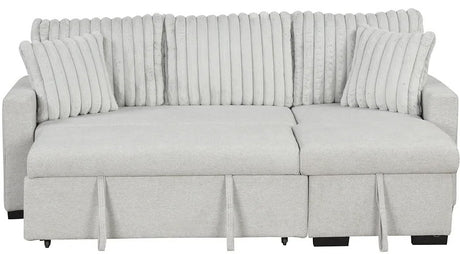 RODRIGO Gray 82" Wide Reversible Sectional with Pull-Out Sleeper & Storage