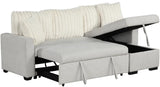 RODRIGO Beige 82" Wide Reversible Sectional with Pull-Out Sleeper & Storage