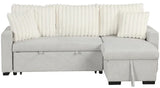 RODRIGO Beige 82" Wide Reversible Sectional with Pull-Out Sleeper & Storage