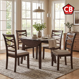 ROSEMORE Dark Brown 5 Piece Dining Set with Drop-Leafs