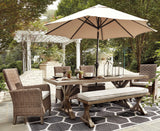 ROSGROVE 6 Piece Outdoor Dining Set with Bench