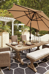 ROSGROVE 6 Piece Outdoor Dining Set with Bench