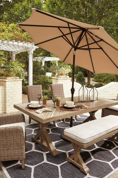 ROSGROVE 6 Piece Outdoor Dining Set with Bench