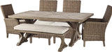 ROSGROVE 6 Piece Outdoor Dining Set with Bench