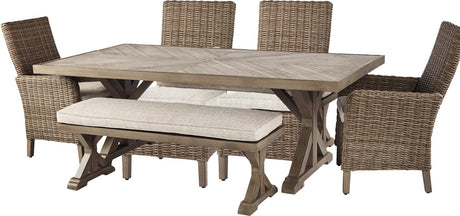 ROSGROVE 6 Piece Outdoor Dining Set with Bench
