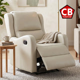 ROSITTA Ivory Faux-Leather 30" Wide x 41" Depth Recliner