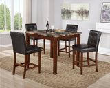 ROSWELL Brown 5 Piece Counter Height Set
