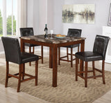 ROSWELL Brown 5 Piece Counter Height Set