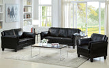 ROUGE Black Faux Leather Sofa & Loveseat (RTA)