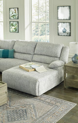 REYMAR Light Gray 127" Wide 3 Piece Reclining Sectional with 2 Recliners