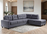 ROXENNE Medium Gray Linen 112" x 80" Reversible Sectional (RTA)