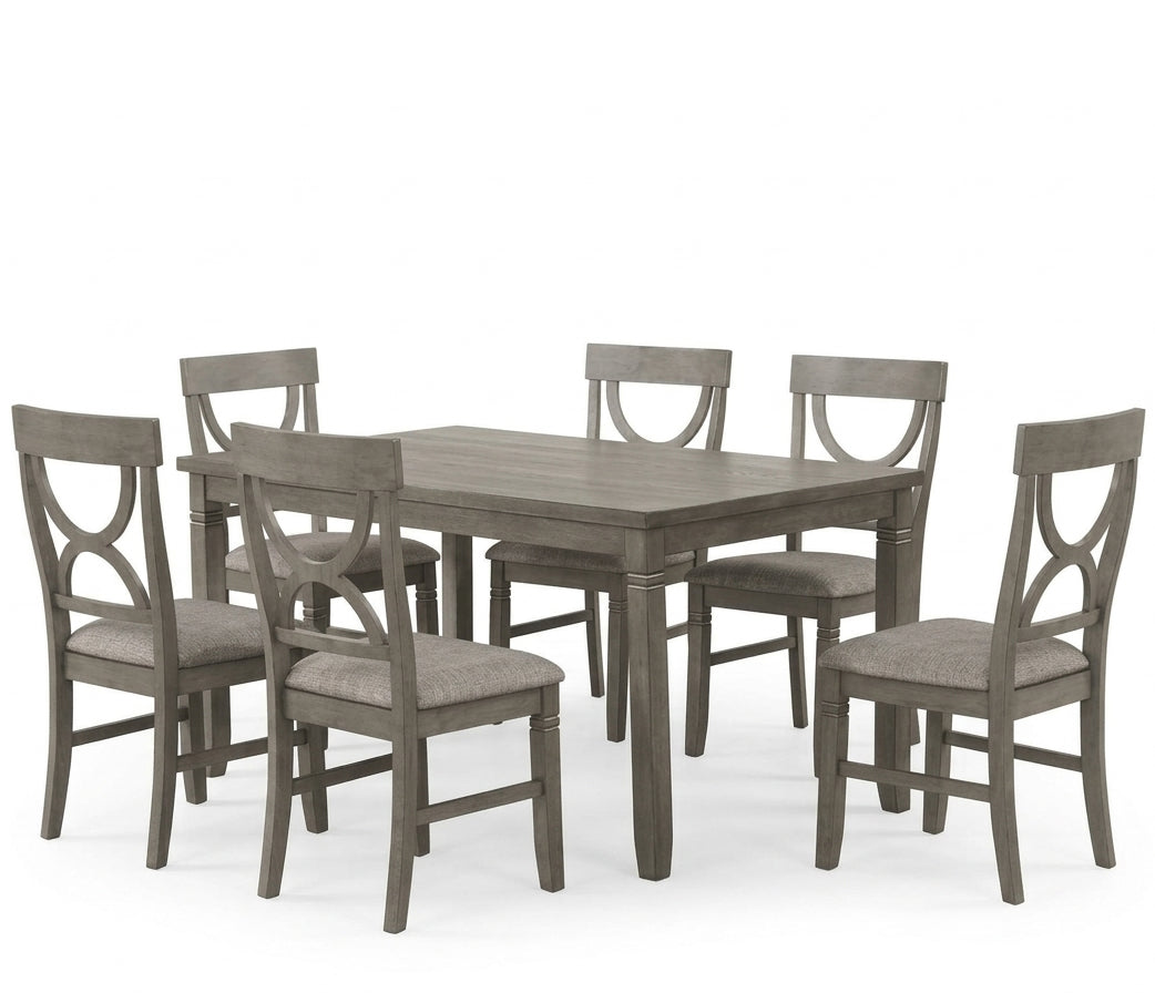 RUTHE Gray 7 Piece Dining Set