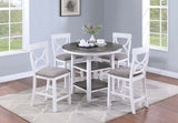 RUTHE White 5 Piece Counter Height Set