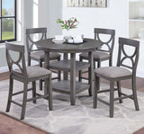 RUTHE Gray 5 Piece Counter Height Set