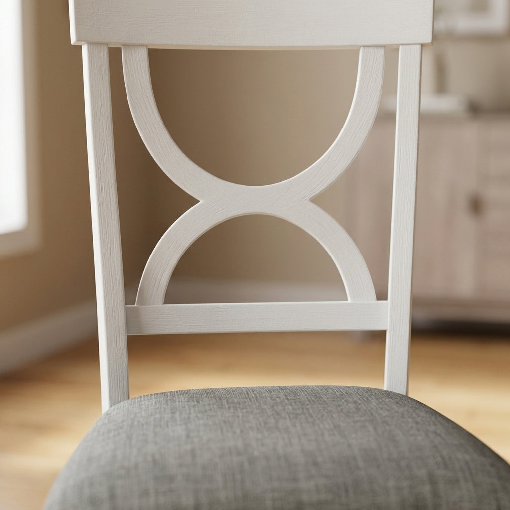 RUTHE White 18" Wide Dining Chair