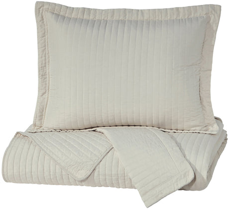 Raleda Buff Coverlet Set